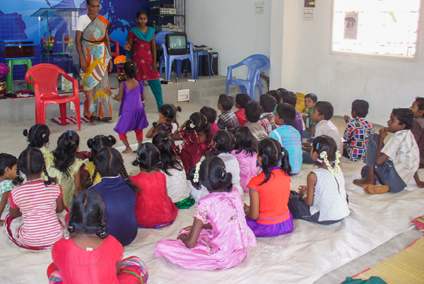 Indian children attending holiday bible school