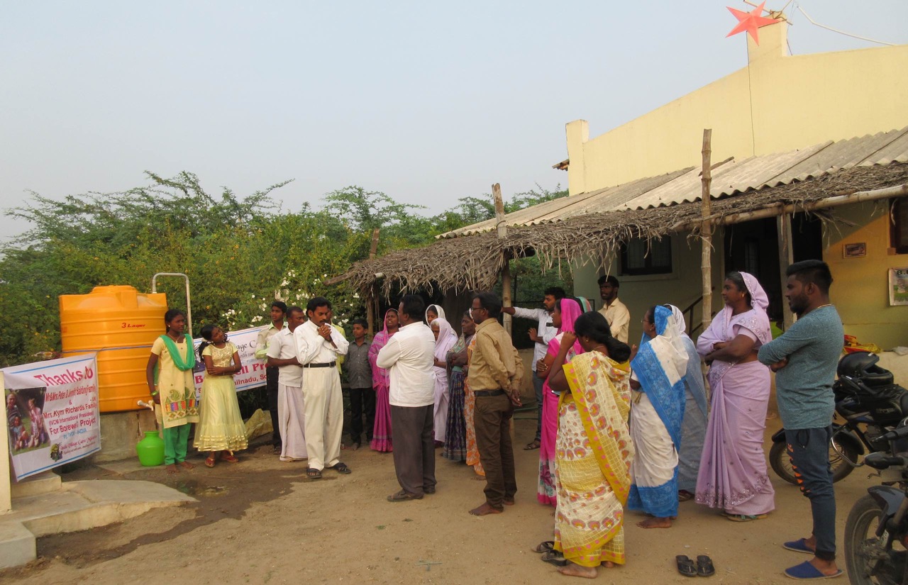 New bore well in rural village